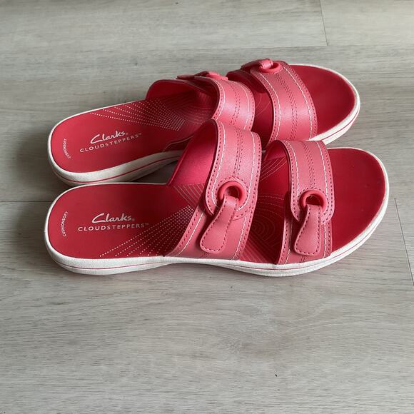 Clarks Cloudsteppers Breeze Maye Womens Strappy Sandals Pink and White Size 8 - Picture 5 of 12